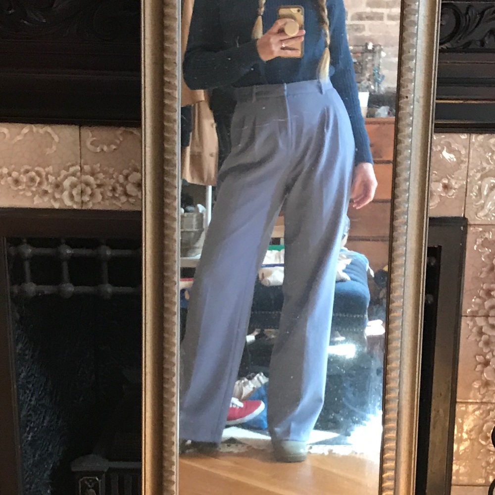 BOGO Zara High Waist Blue Pleated Trousers